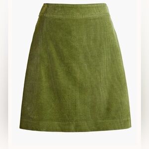 J. Crew Corduroy Mini Skirt in Deep Moss